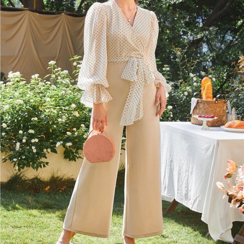 Shein cream jumpsuit
